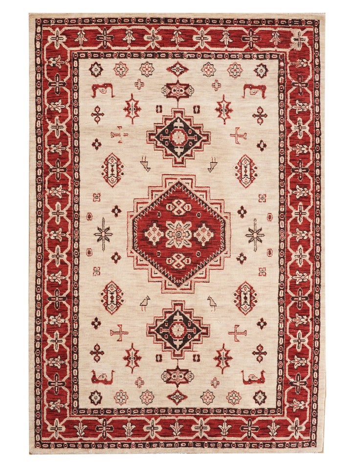 Afghan Hand Knotted Silk Wool Oriental Heritage Motif Rug