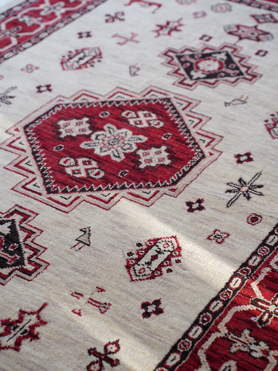 Afghan Hand Knotted Silk Wool Oriental Heritage Motif Rug
