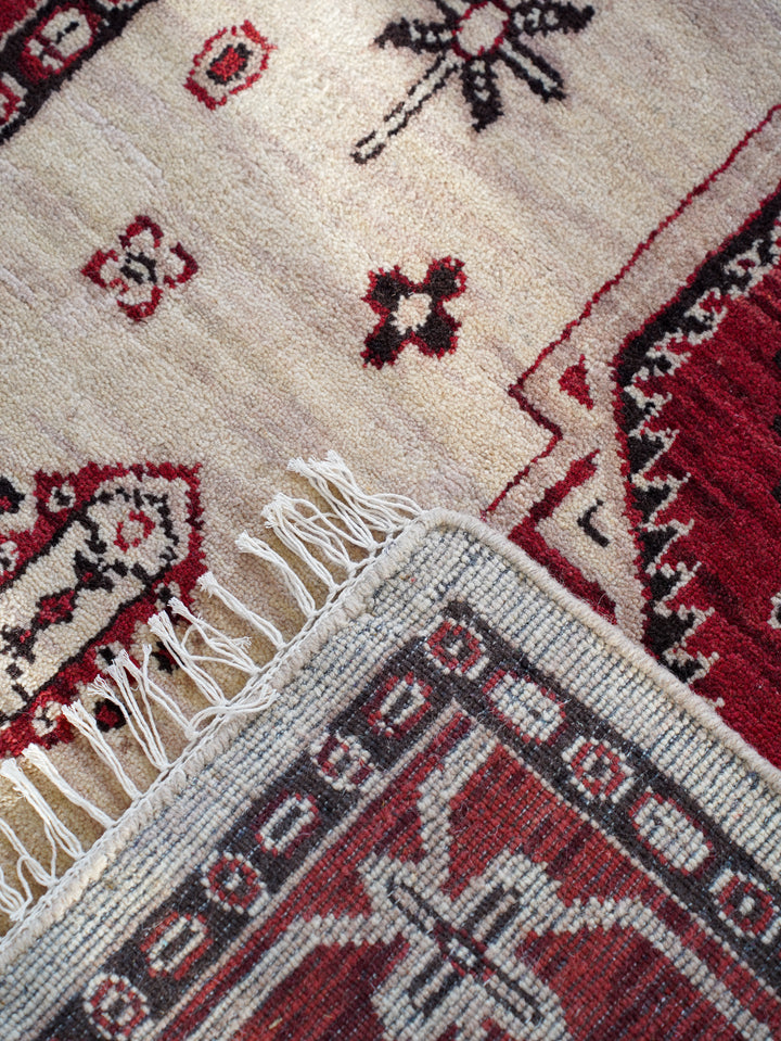 Afghan Hand Knotted Silk Wool Oriental Heritage Motif Rug