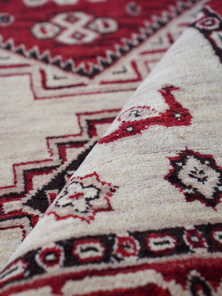Afghan Hand Knotted Silk Wool Oriental Heritage Motif Rug