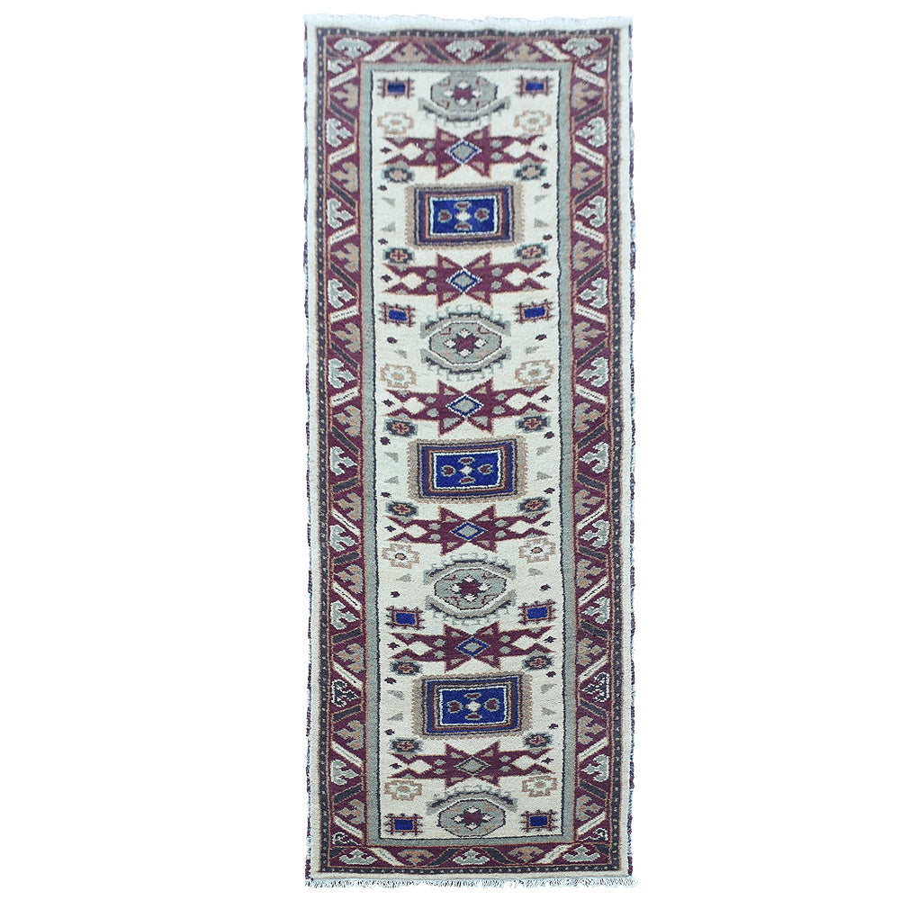 Afghan Hand Knotted Silk Wool Oriental Geometric Star Medallion Rug