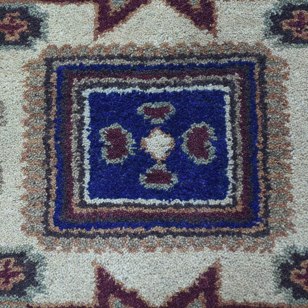Afghan Hand Knotted Silk Wool Oriental Geometric Star Medallion Rug