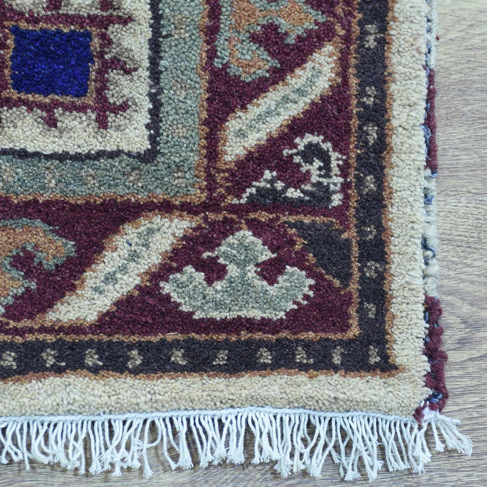 Afghan Hand Knotted Silk Wool Oriental Geometric Star Medallion Rug