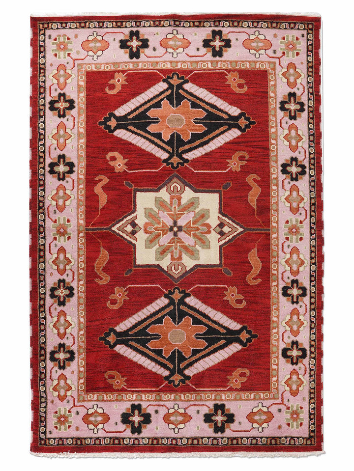 Afghan Hand Knotted Silk Wool Oriental Dual Medallion Rug