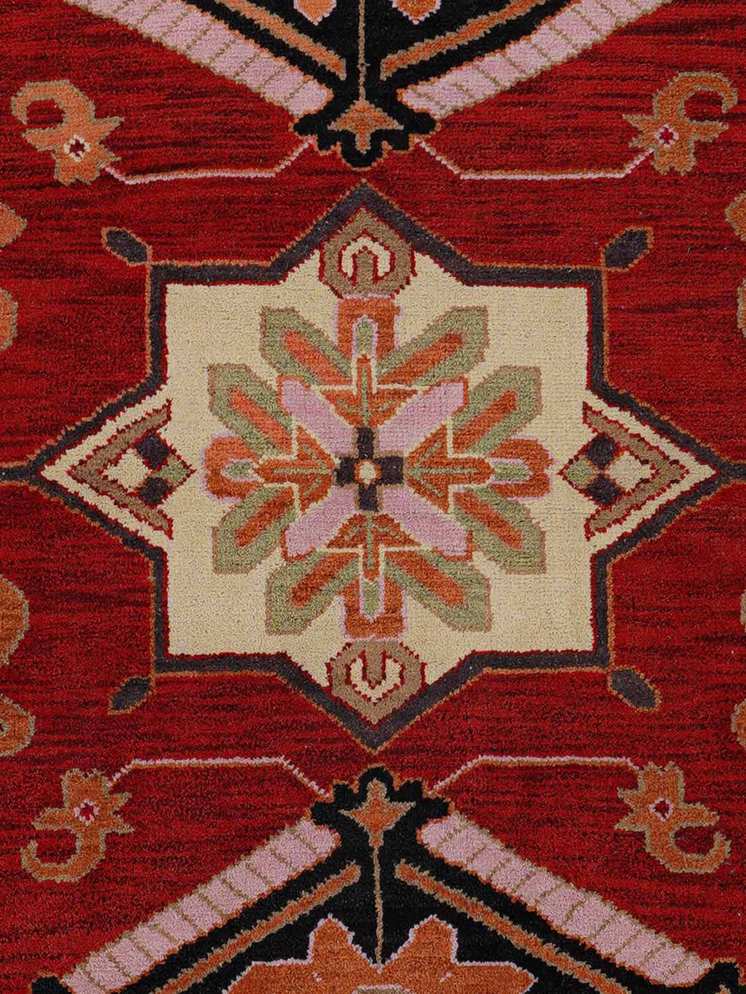 Afghan Hand Knotted Silk Wool Oriental Dual Medallion Rug