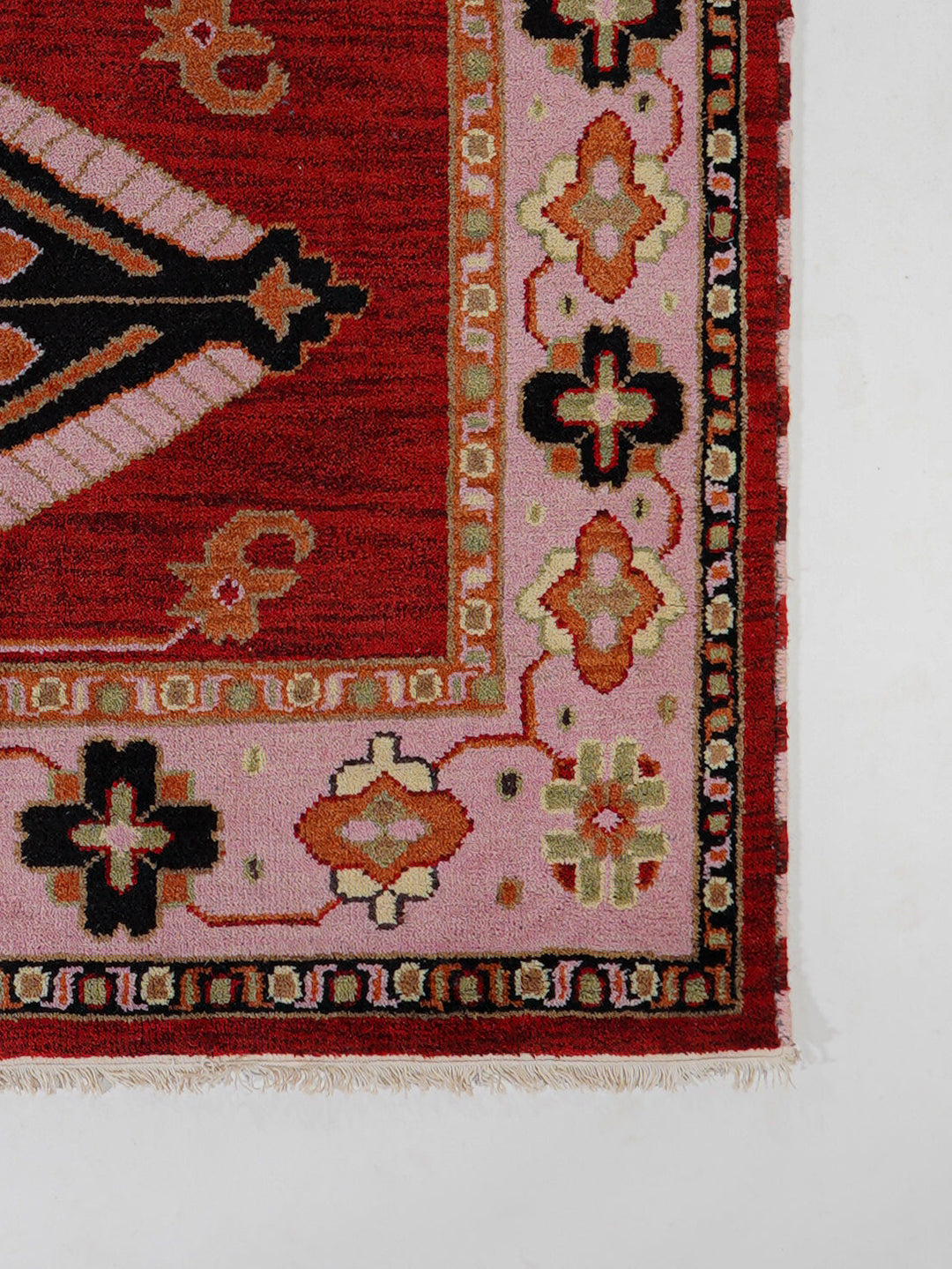 Afghan Hand Knotted Silk Wool Oriental Dual Medallion Rug