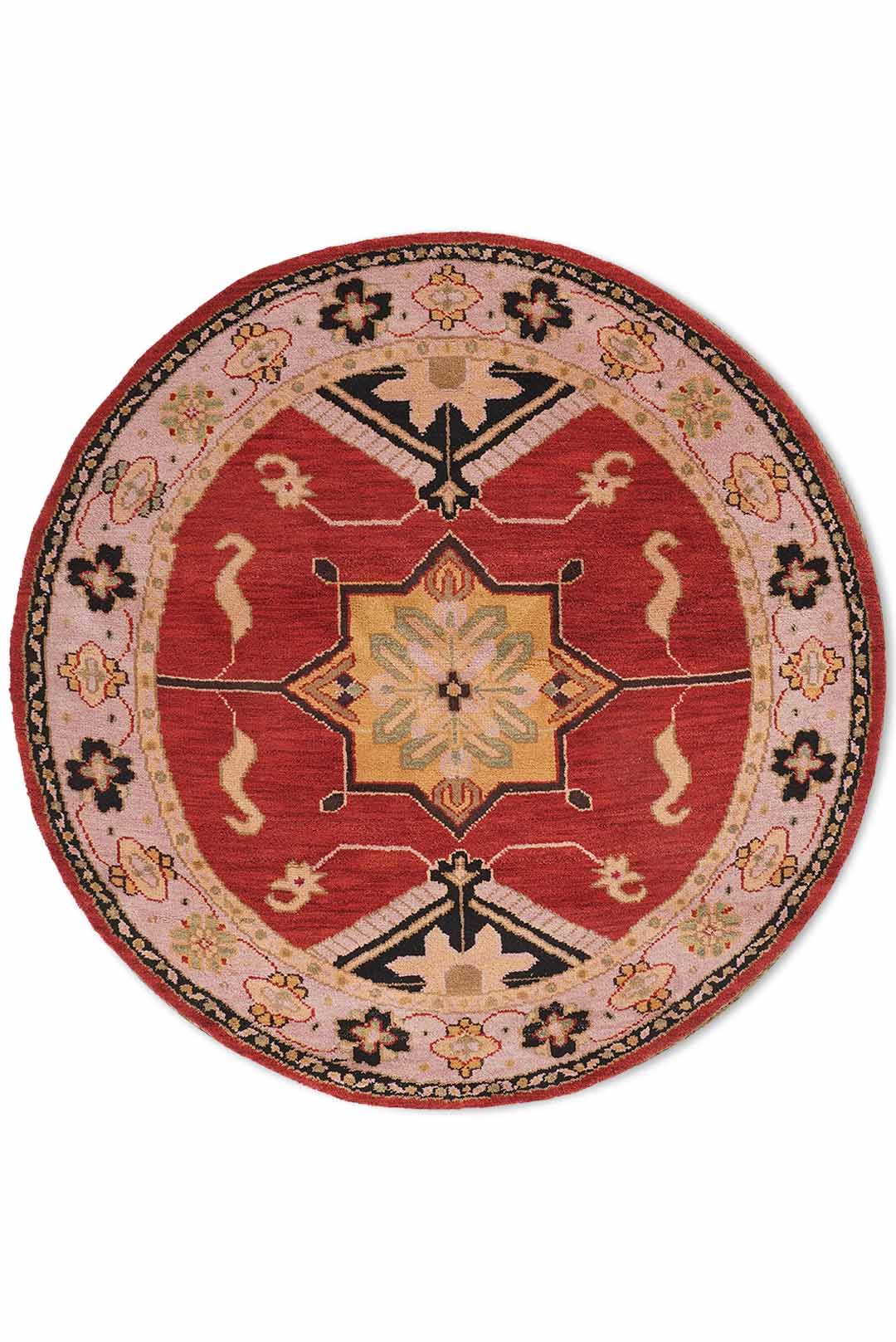 Afghan Hand Knotted Silk Wool Oriental Dual Medallion Rug