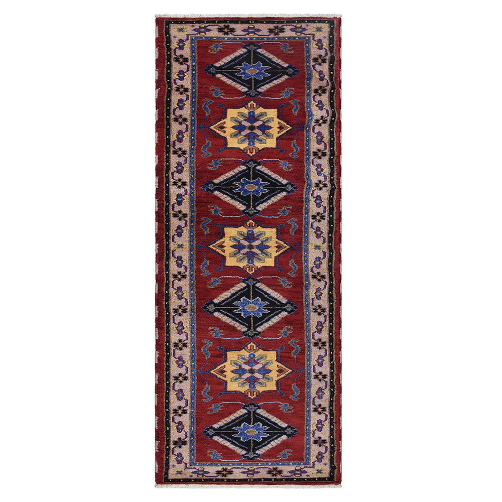 Afghan Hand Knotted Silk Wool Oriental Dual Medallion Rug