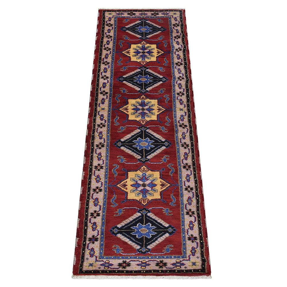 Afghan Hand Knotted Silk Wool Oriental Dual Medallion Rug