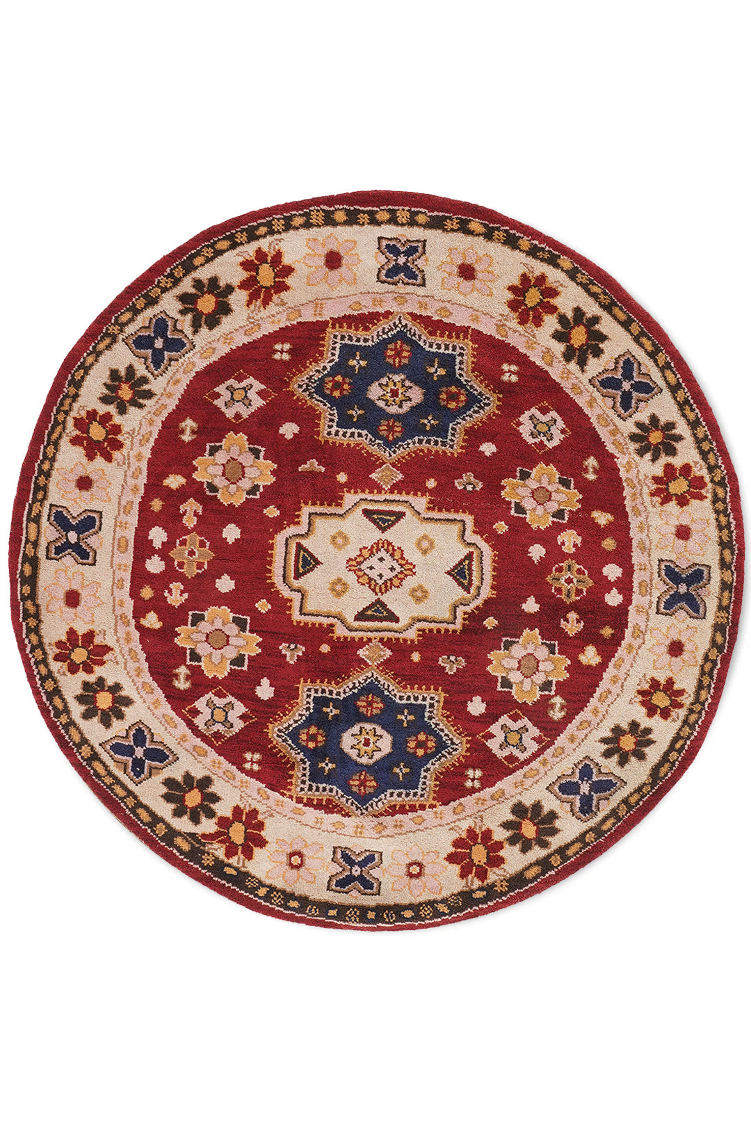 Afghan Hand Knotted Silk Wool Oriental Floral Medallion Rug