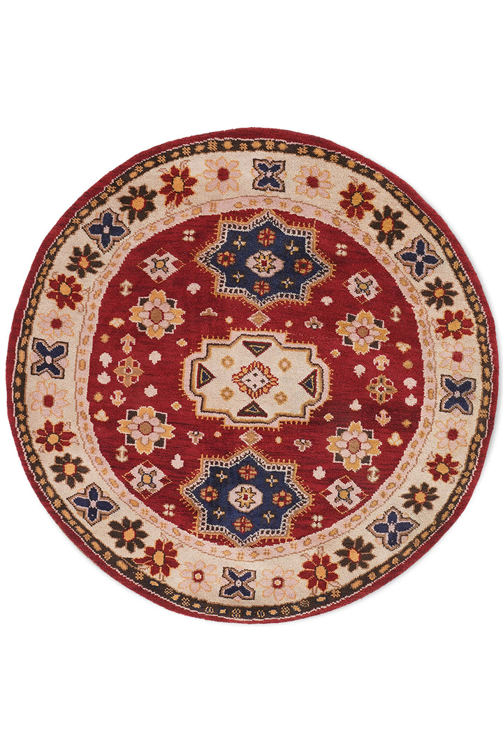 Afghan Hand Knotted Silk Wool Oriental Floral Medallion Rug