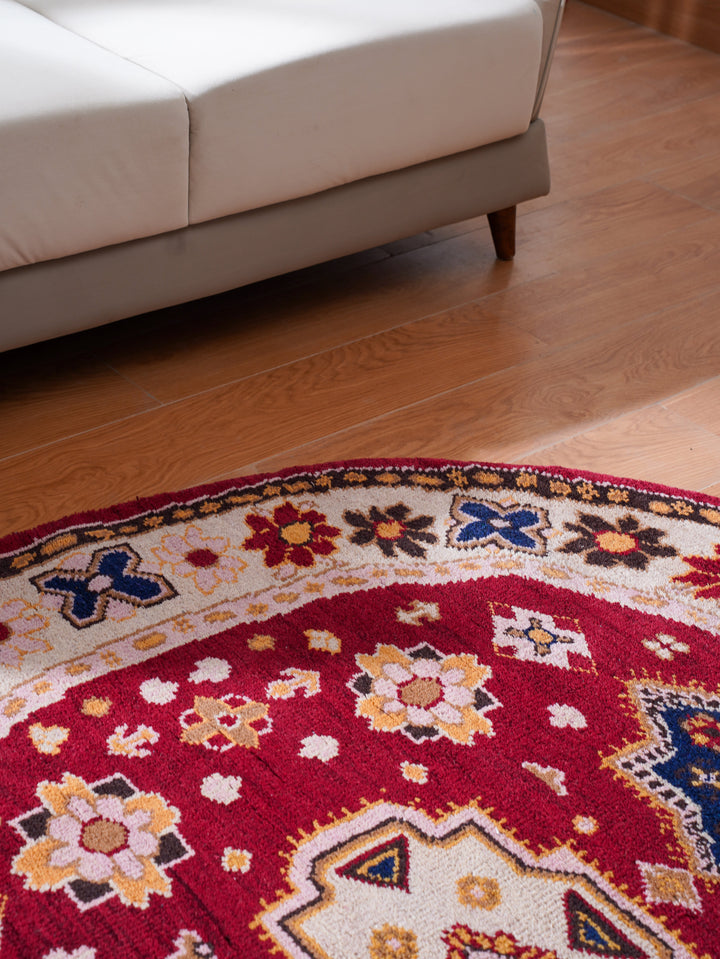 Afghan Hand Knotted Silk Wool Oriental Floral Medallion Rug