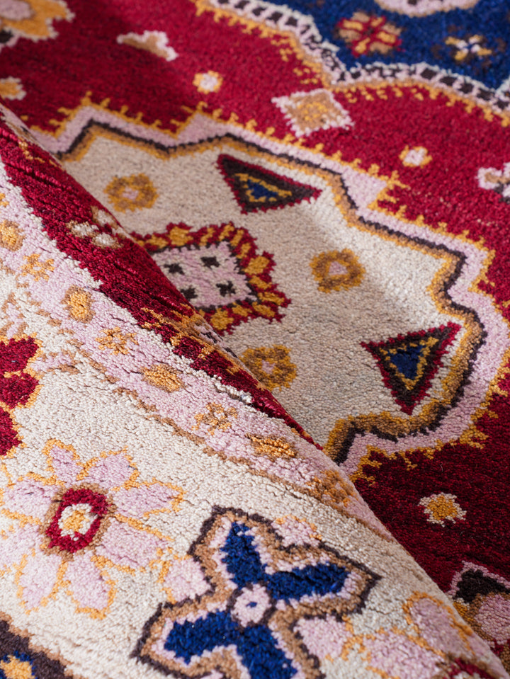 Afghan Hand Knotted Silk Wool Oriental Floral Medallion Rug