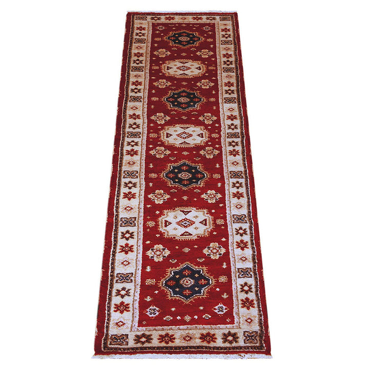 Afghan Hand Knotted Silk Wool Oriental Floral Medallion Rug