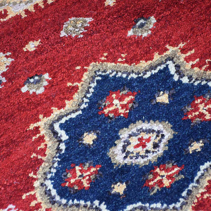 Afghan Hand Knotted Silk Wool Oriental Floral Medallion Rug