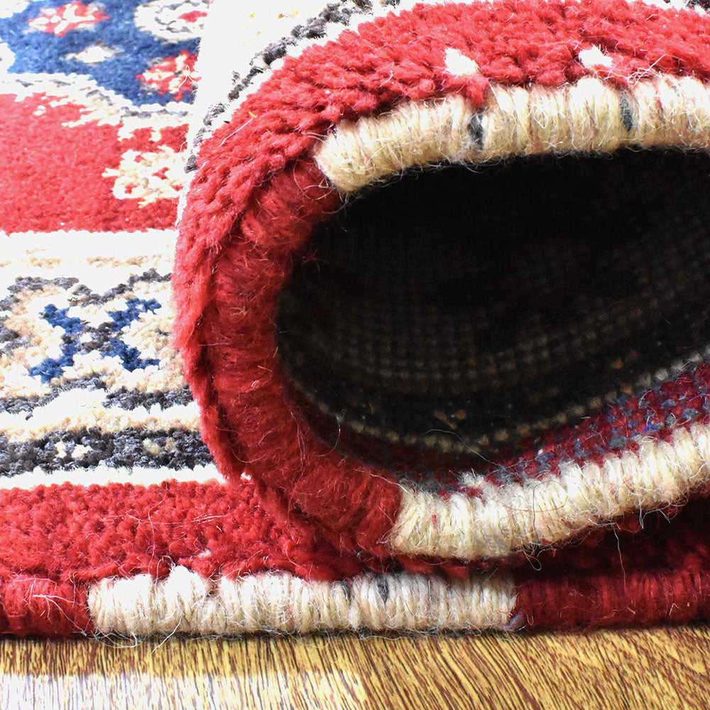 Afghan Hand Knotted Silk Wool Oriental Floral Medallion Rug