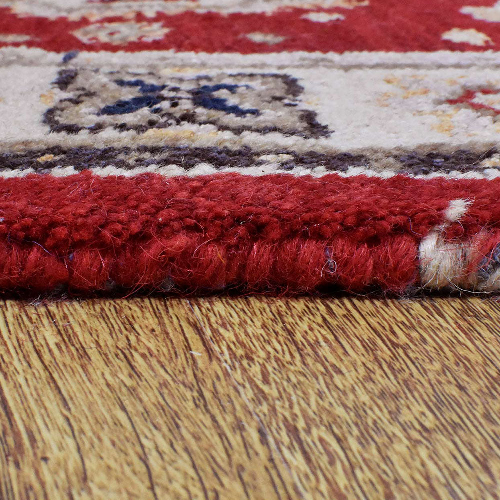 Afghan Hand Knotted Silk Wool Oriental Floral Medallion Rug