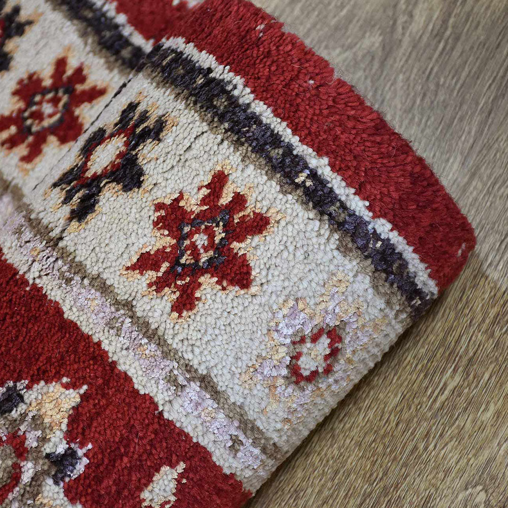 Afghan Hand Knotted Silk Wool Oriental Floral Medallion Rug