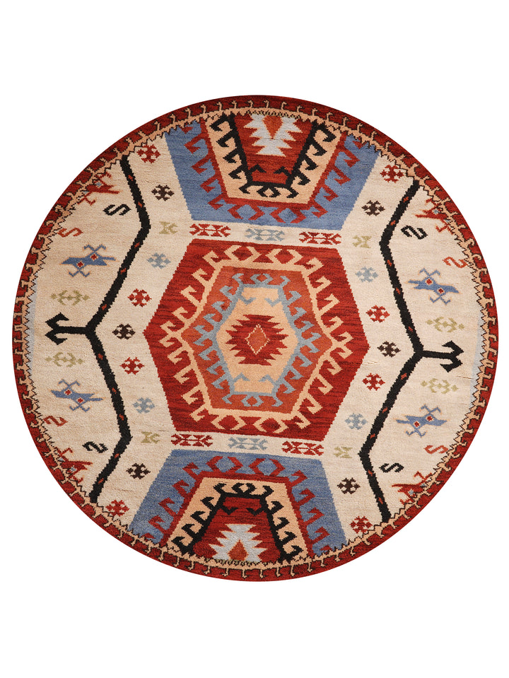 Afghan Hand Knotted Silk Wool Oriental Hexagon Medallion Rug