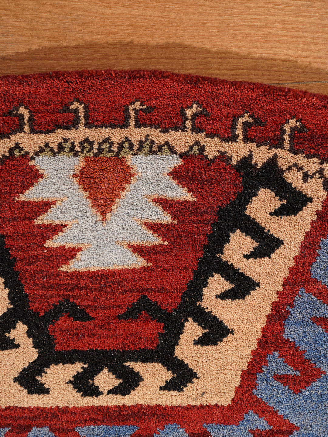 Afghan Hand Knotted Silk Wool Oriental Hexagon Medallion Rug