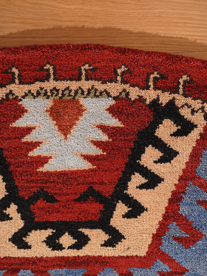 Afghan Hand Knotted Silk Wool Oriental Hexagon Medallion Rug