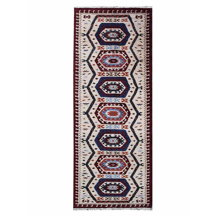 Afghan Hand Knotted Silk Wool Oriental Hexagon Medallion Rug