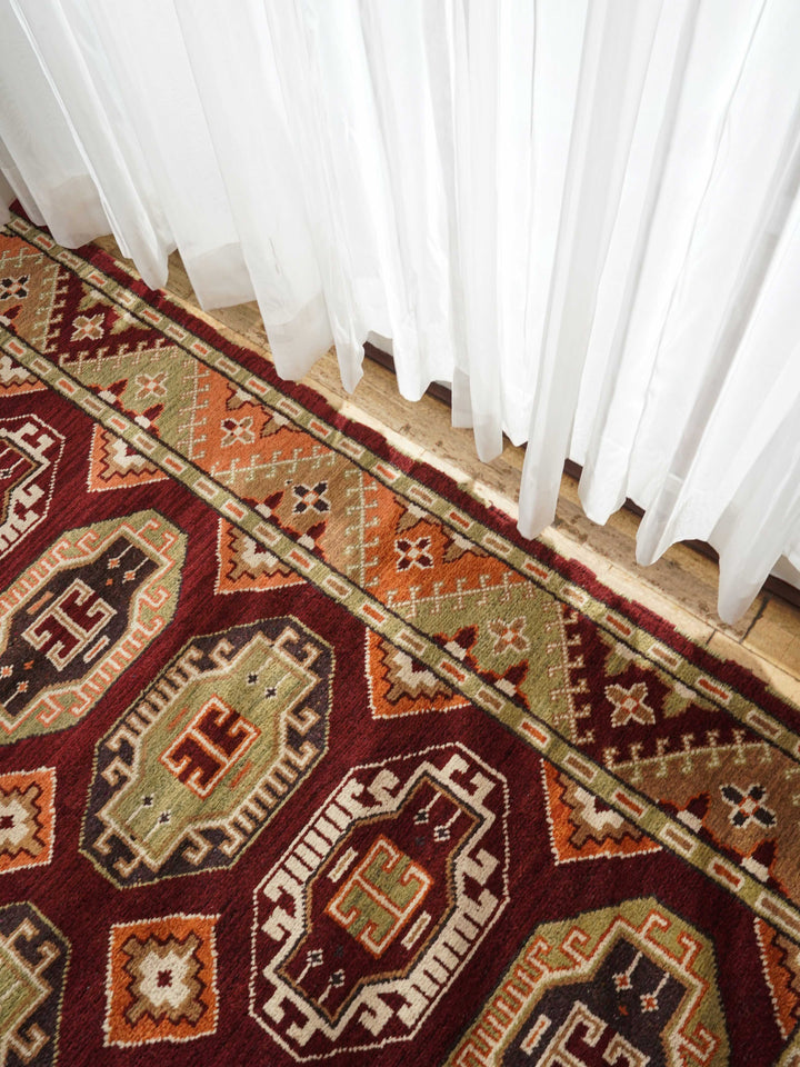 Afghan Hand Knotted Silk Wool Oriental Repeating Medallion Rug