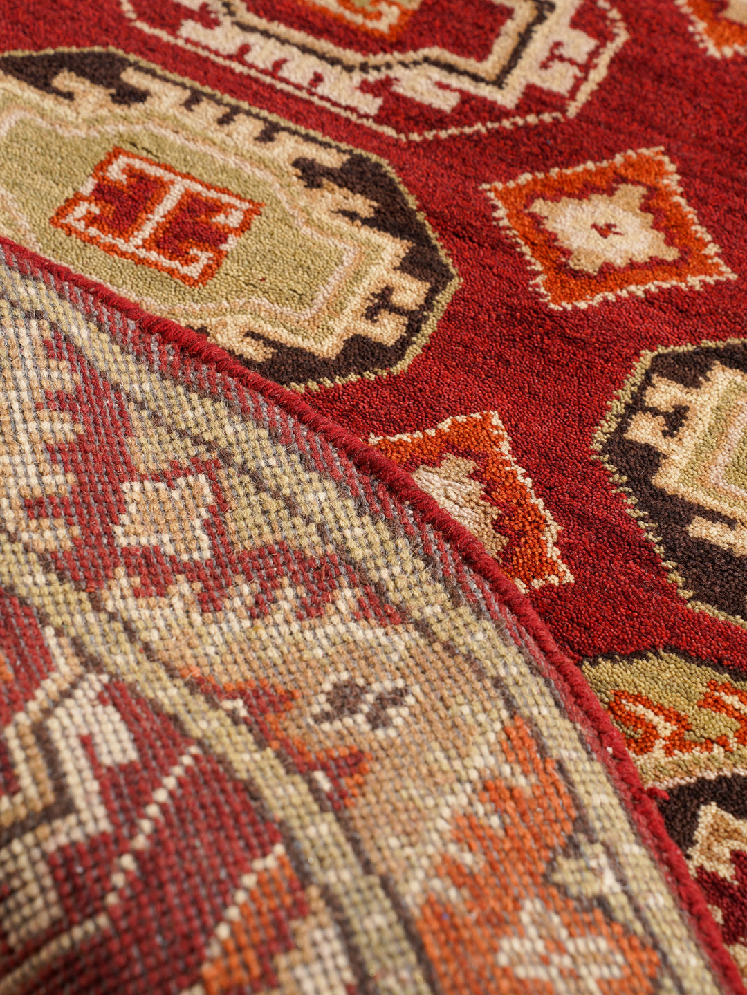 Afghan Hand Knotted Silk Wool Oriental Repeating Medallion Rug