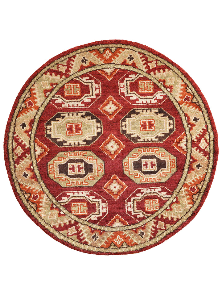 Afghan Hand Knotted Silk Wool Oriental Repeating Medallion Rug