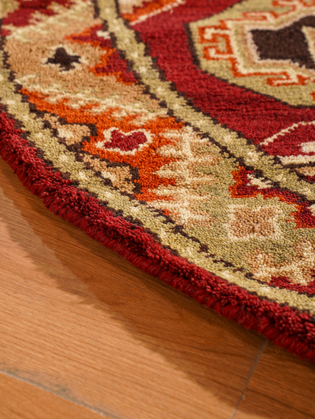 Afghan Hand Knotted Silk Wool Oriental Repeating Medallion Rug