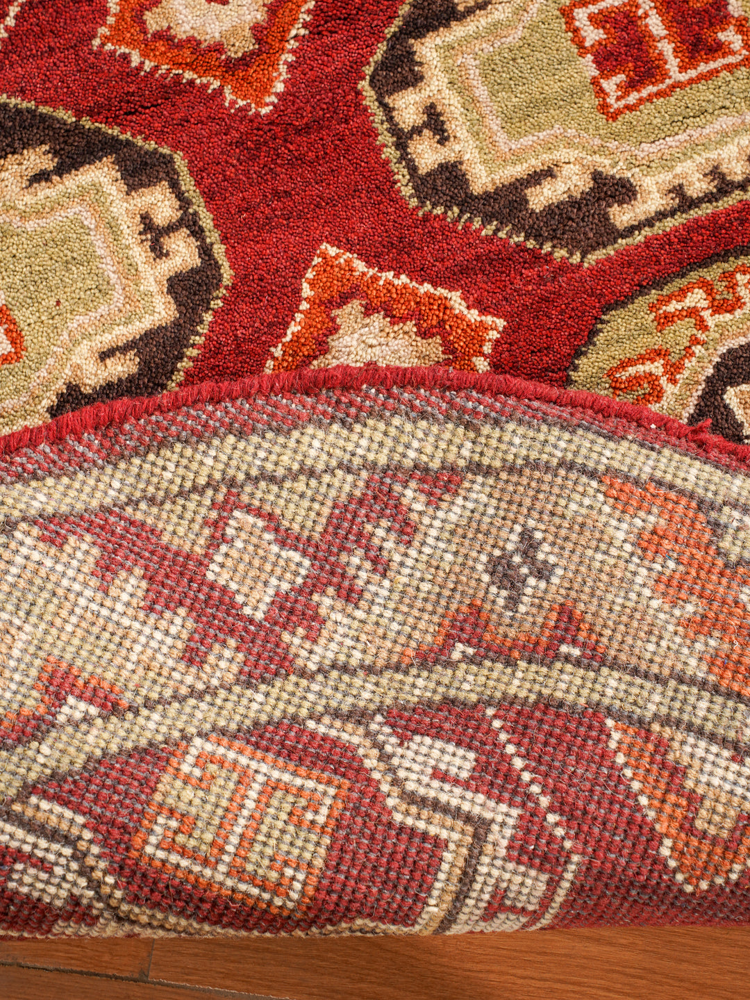 Afghan Hand Knotted Silk Wool Oriental Repeating Medallion Rug