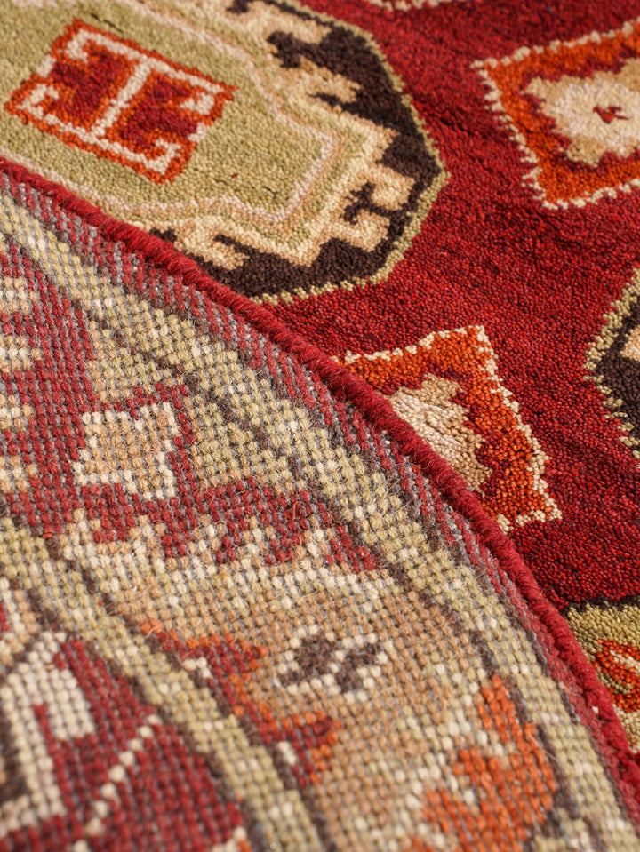Afghan Hand Knotted Silk Wool Oriental Repeating Medallion Rug