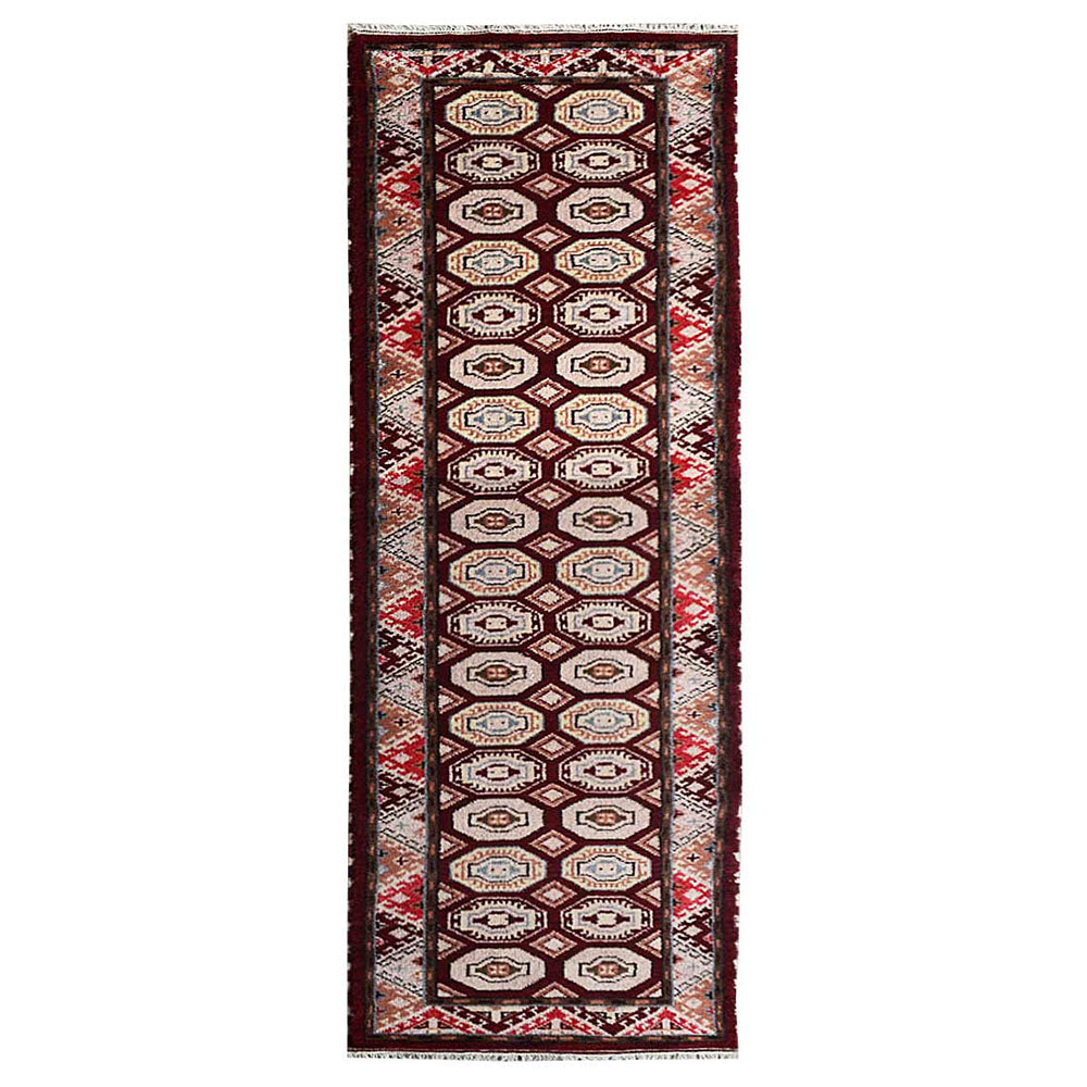 Afghan Hand Knotted Silk Wool Oriental Repeating Medallion Rug