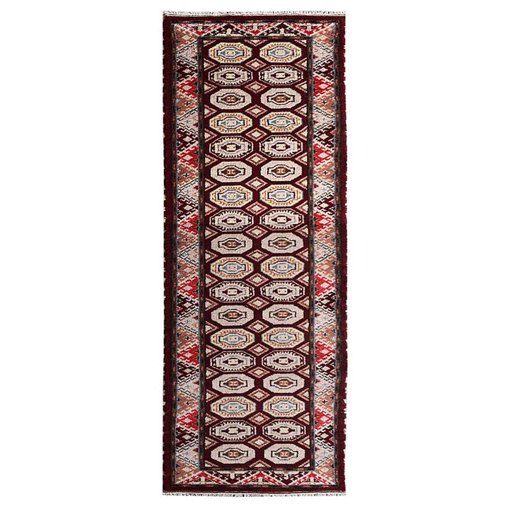 Afghan Hand Knotted Silk Wool Oriental Repeating Medallion Rug