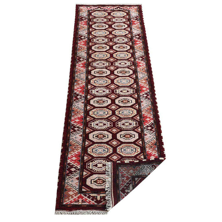Afghan Hand Knotted Silk Wool Oriental Repeating Medallion Rug
