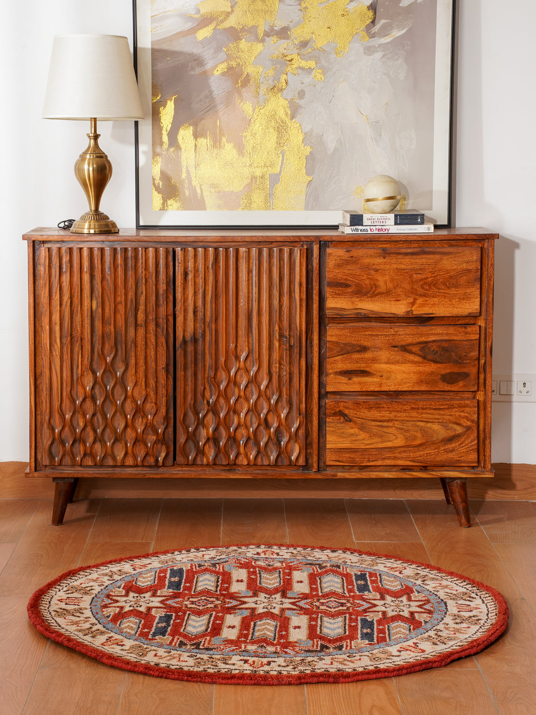 Afghan Hand Knotted Silk Wool Oriental Geometric Star Rug
