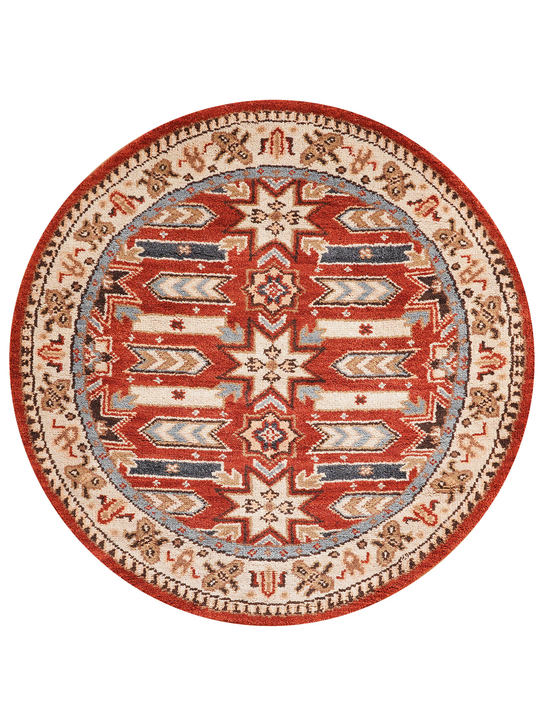 Afghan Hand Knotted Silk Wool Oriental Geometric Star Rug