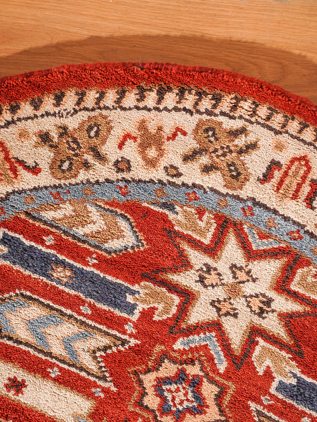 Afghan Hand Knotted Silk Wool Oriental Geometric Star Rug