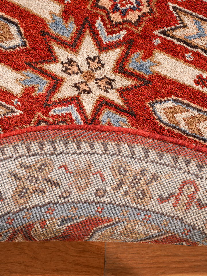 Afghan Hand Knotted Silk Wool Oriental Geometric Star Rug