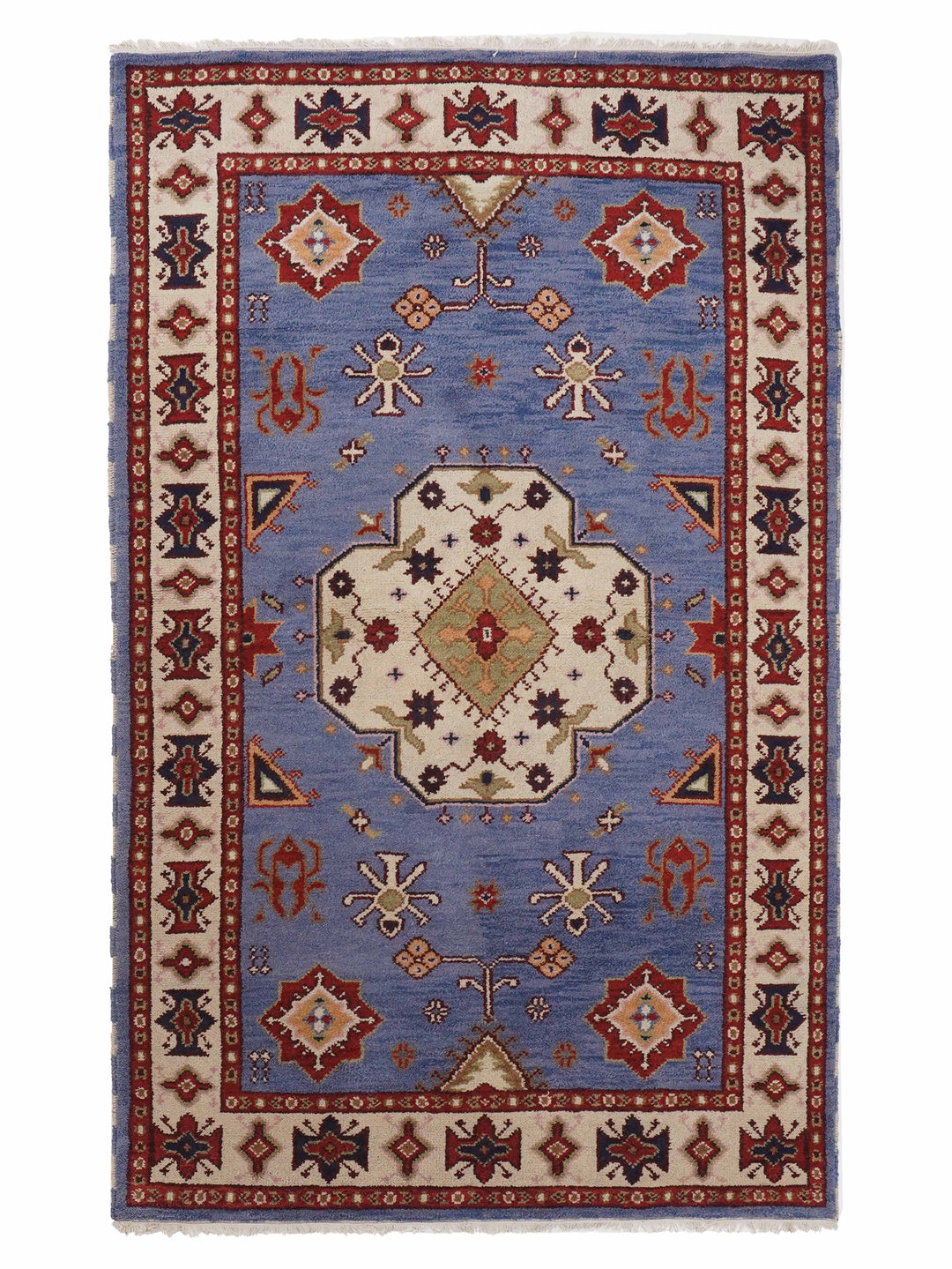Afghan Hand Knotted Silk Wool Oriental Classic Medallion Rug