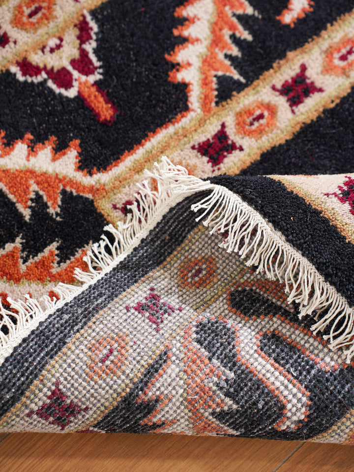 Afghan Hand Knotted Silk Wool Oriental Triple Medallion Rug