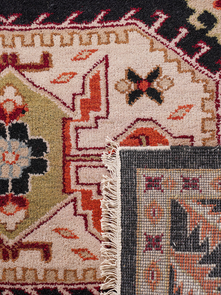 Afghan Hand Knotted Silk Wool Oriental Triple Medallion Rug