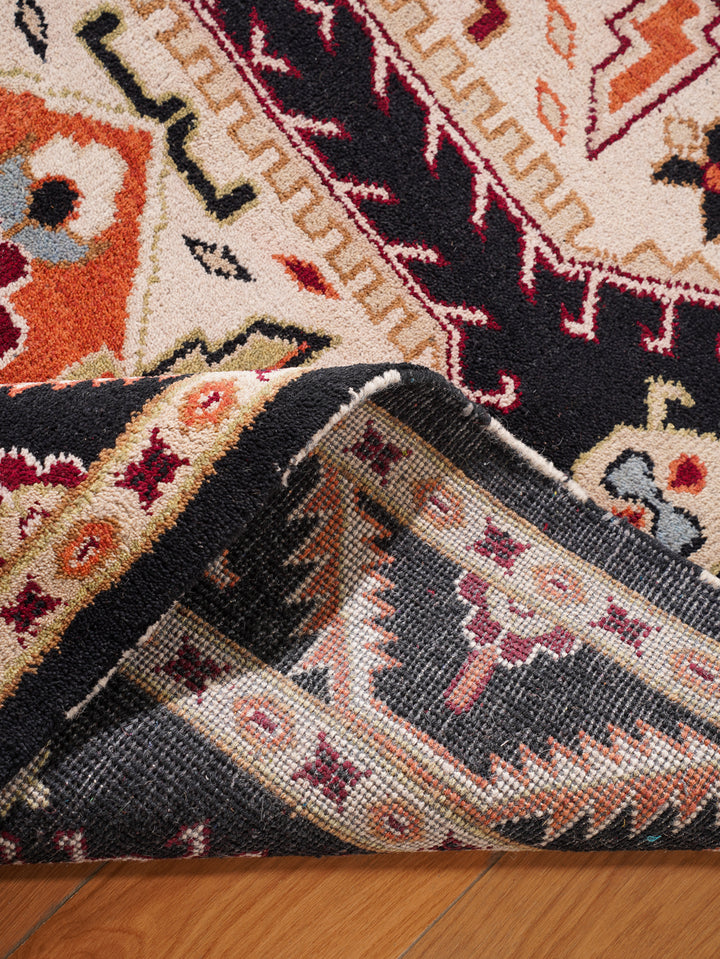 Afghan Hand Knotted Silk Wool Oriental Triple Medallion Rug