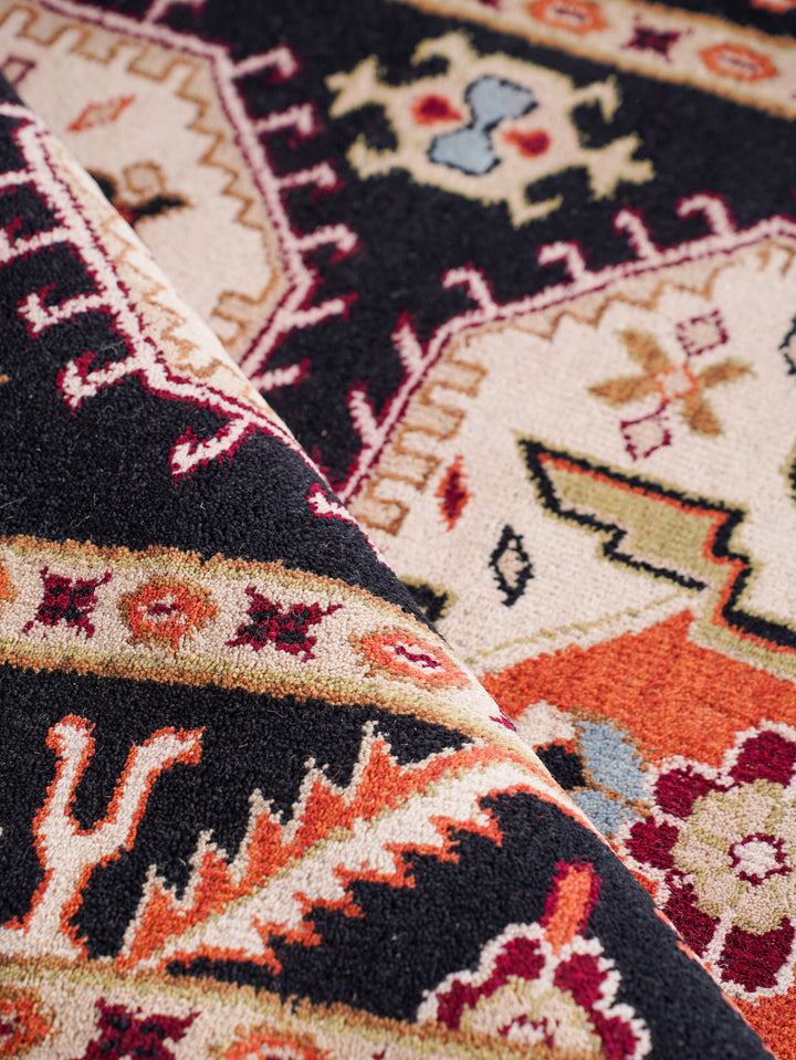Afghan Hand Knotted Silk Wool Oriental Triple Medallion Rug