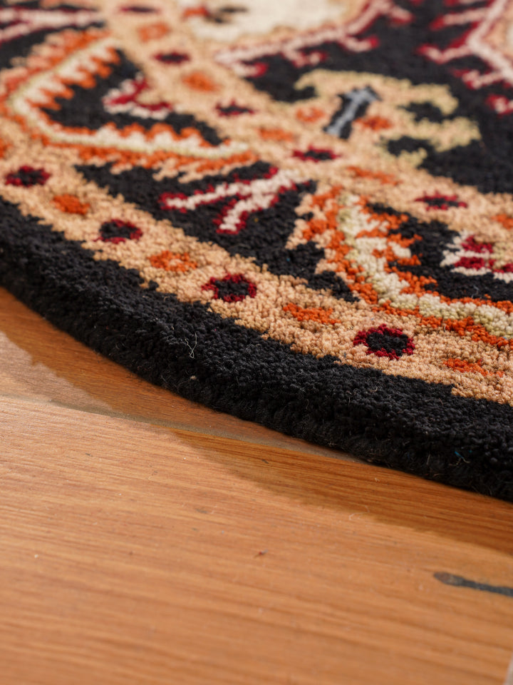 Afghan Hand Knotted Silk Wool Oriental Triple Medallion Rug