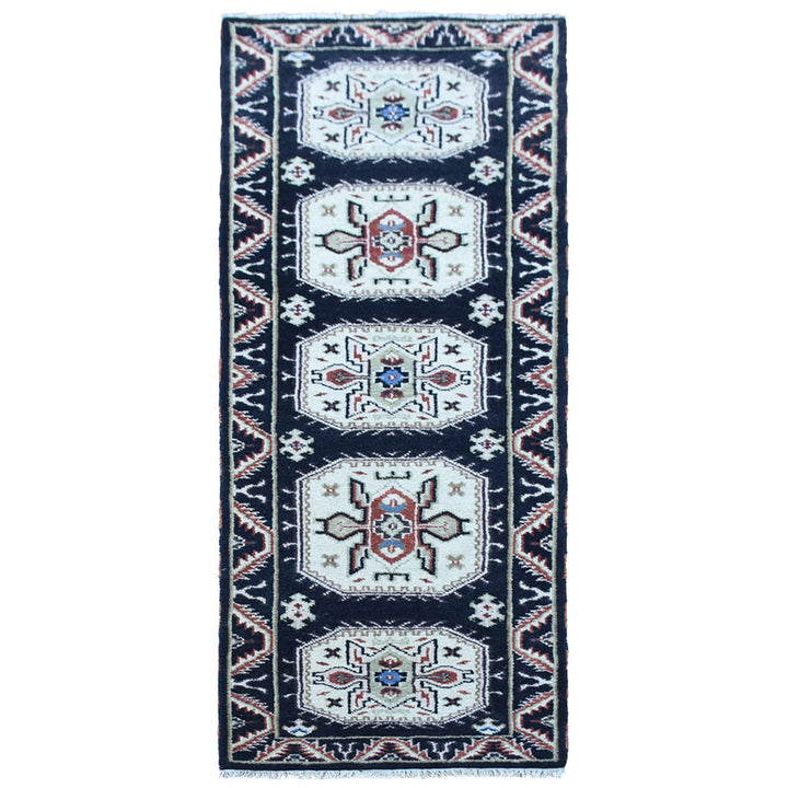Afghan Hand Knotted Silk Wool Oriental Triple Medallion Rug