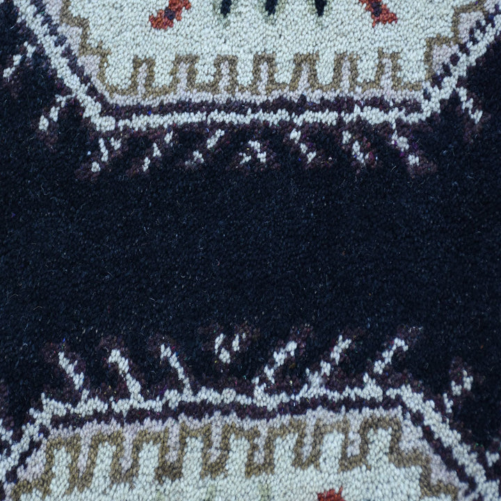 Afghan Hand Knotted Silk Wool Oriental Triple Medallion Rug