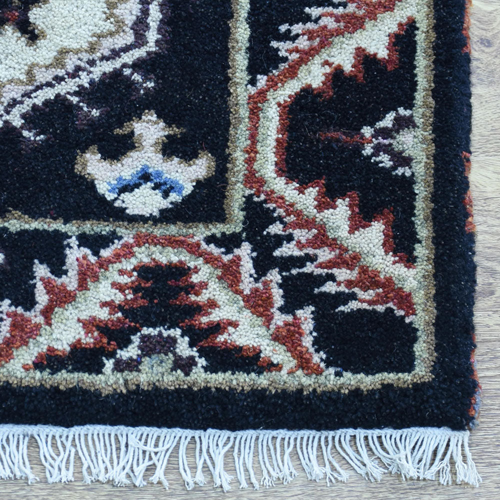 Afghan Hand Knotted Silk Wool Oriental Triple Medallion Rug