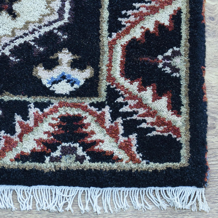 Afghan Hand Knotted Silk Wool Oriental Triple Medallion Rug