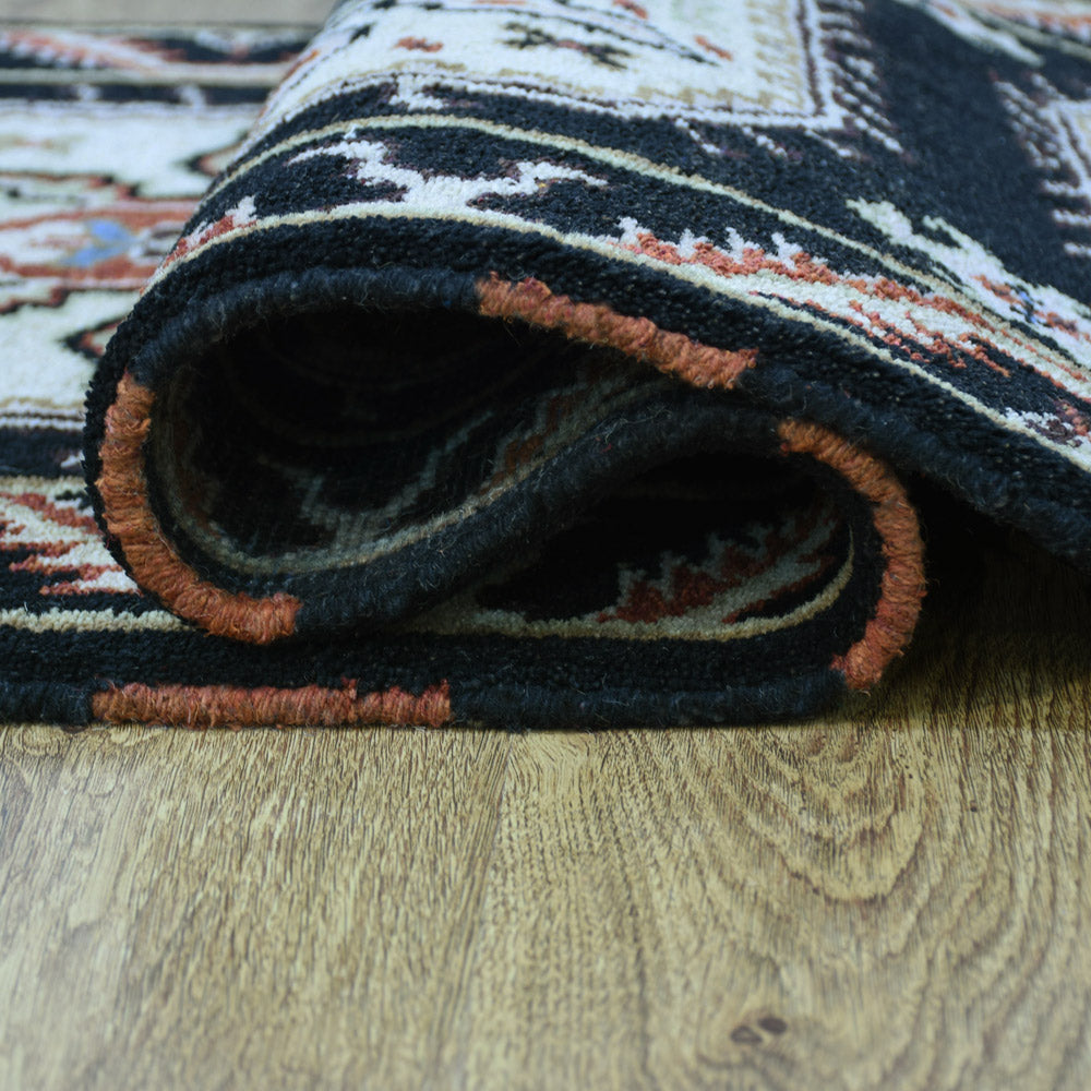 Afghan Hand Knotted Silk Wool Oriental Triple Medallion Rug